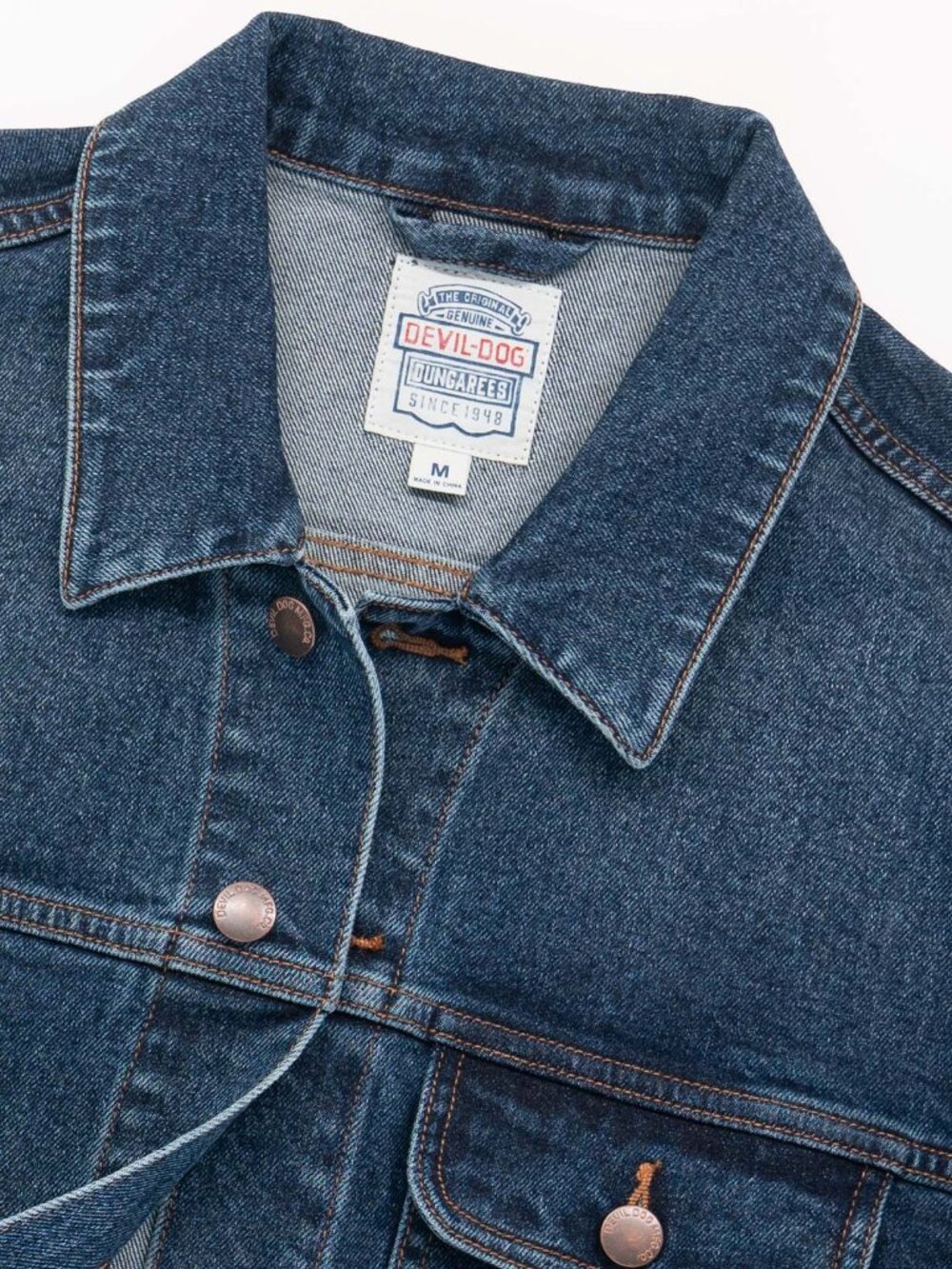 Devil-Dog Dungarees Denim Trucker Jacket - Thunderhead Medium - Picture 3 of 8
